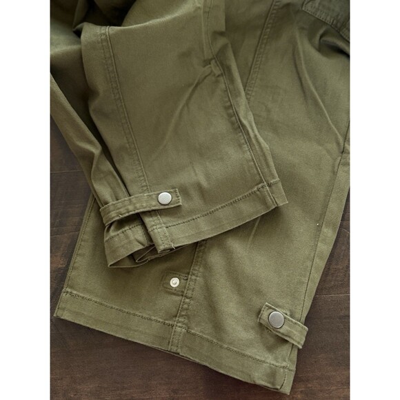 Jessica Simpson Pants Women 10 Green Flat Front Cargo Pant NWT Adjustable Hem - Picture 9 of 11